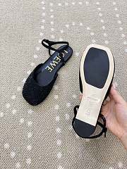 Fortok Loewe Toy ankle-strap ballerinas Black rhinestone-embellished - 3