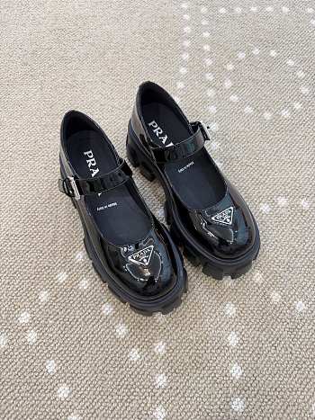 Fortok Prada Monolith Mary Jane flats Patent leather Black 6cm