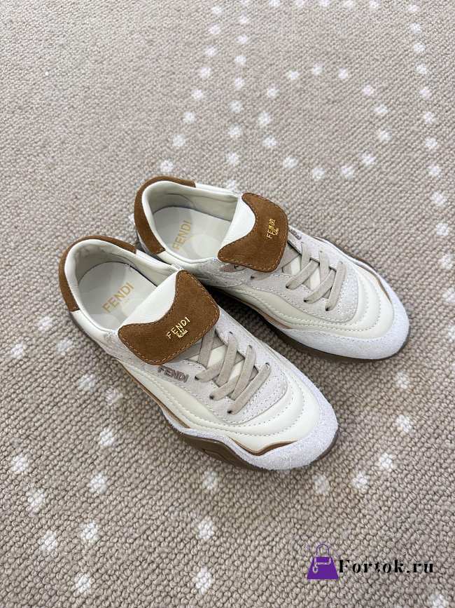 Fortok Fendi Wave Pulse sneakers Brown/ White Suede - 1