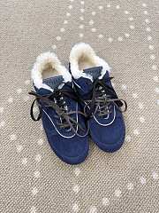 Fortok Miu Miu Gymnasium Sneakers Navy blue suede and shearling - 1