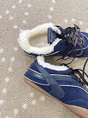 Fortok Miu Miu Gymnasium Sneakers Navy blue suede and shearling - 2