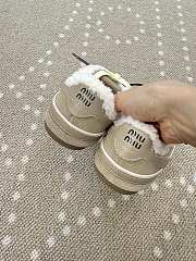 Fortok Miu Miu Gymnasium Sneakers Beige suede and shearling - 3