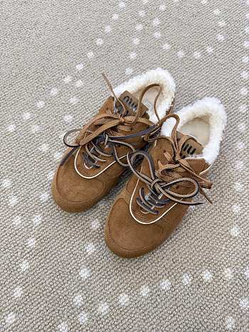 Fortok Miu Miu Gymnasium Sneakers Brown suede and shearling