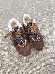 Fortok Miu Miu Gymnasium Sneakers Burgundy/ Brown suede and shearling - 1