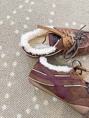 Fortok Miu Miu Gymnasium Sneakers Burgundy/ Brown suede and shearling - 5