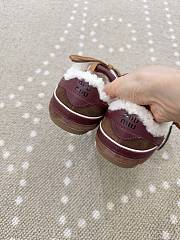Fortok Miu Miu Gymnasium Sneakers Burgundy/ Brown suede and shearling - 4