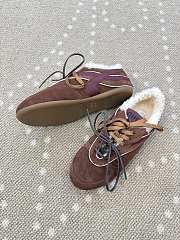 Fortok Miu Miu Gymnasium Sneakers Burgundy/ Brown suede and shearling - 3