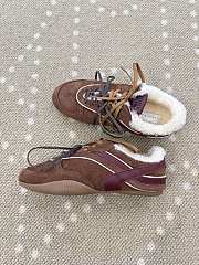 Fortok Miu Miu Gymnasium Sneakers Burgundy/ Brown suede and shearling - 2