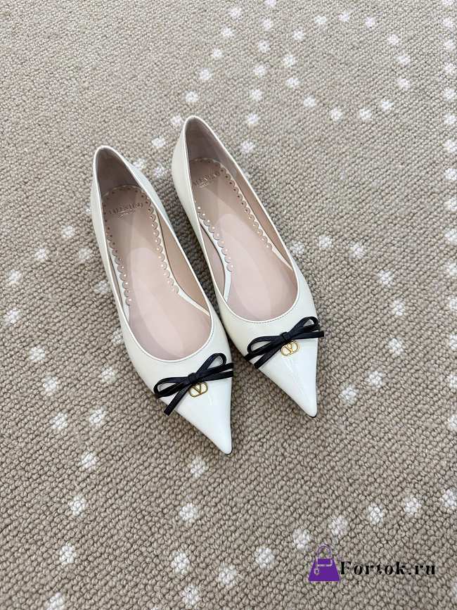 Fortok Valentino Garavani Bepointy leather ballet flats White - 1