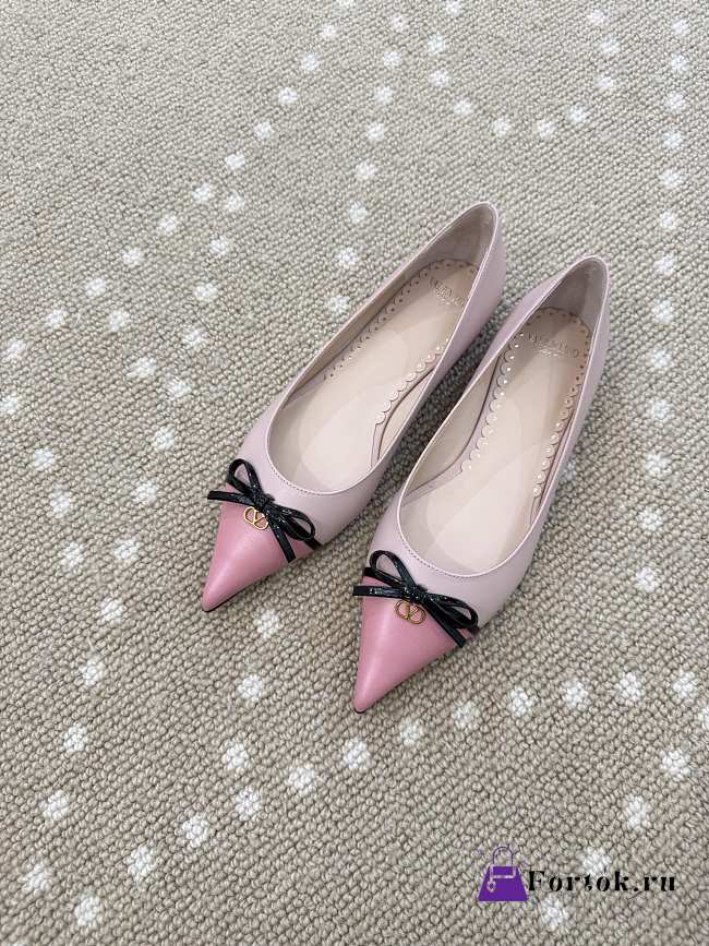 Fortok Valentino Garavani Bepointy leather ballet flats Pink - 1