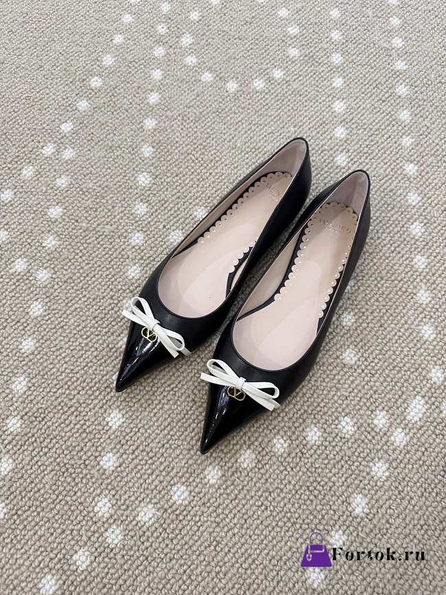 Fortok Valentino Garavani Bepointy leather ballet flats Black - 1