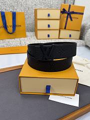Fortok Louis Vuitton LV Belt With Black LV Hardware - 4