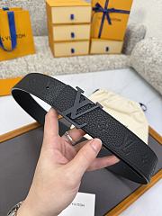 Fortok Louis Vuitton LV Belt With Black LV Hardware - 2