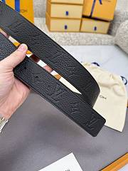 Fortok Louis Vuitton LV Belt With Silver LV Hardware - 5