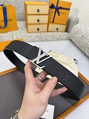 Fortok Louis Vuitton LV Belt With Silver LV Hardware - 4