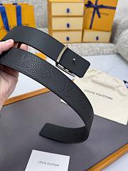 Fortok Louis Vuitton LV Belt With Silver LV Hardware - 3