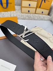 Fortok Louis Vuitton LV Belt With Silver LV Hardware - 2