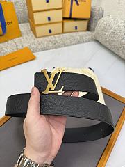 Fortok Louis Vuitton LV Belt With Gold LV Hardware - 6