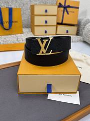 Fortok Louis Vuitton LV Belt With Gold LV Hardware - 2