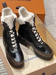 Fortok Louis Vuitton Laureate Platform Desert Boots Black With Brown Monogram - 3