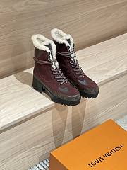 Fortok Louis Vuitton Laureate Platform Desert Boots Burgundy With Brown Monogram - 1