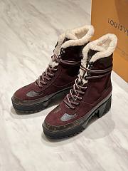 Fortok Louis Vuitton Laureate Platform Desert Boots Burgundy With Brown Monogram - 4