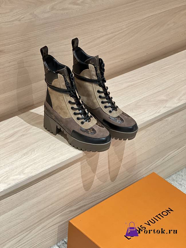 Fortok Louis Vuitton Laureate Platform Desert Boots Brown - 1