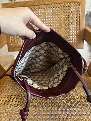 Fortok Loewe Medium Flamenco purse Burgundy 29 x 32 x 0.5 cm  - 6