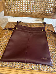Fortok Loewe Medium Flamenco purse Burgundy 29 x 32 x 0.5 cm  - 5