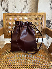 Fortok Loewe Medium Flamenco purse Burgundy 29 x 32 x 0.5 cm  - 4