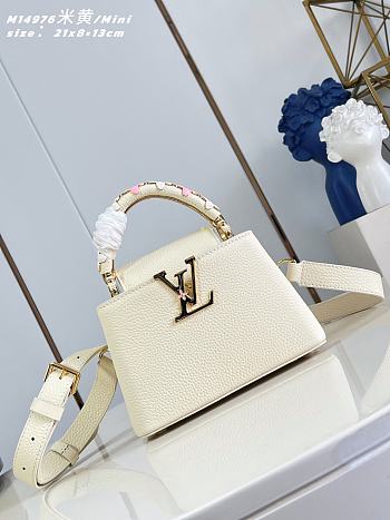 Fortok Louis Vuitton Capucines Mini Bag White 21 x 8 x 13cm