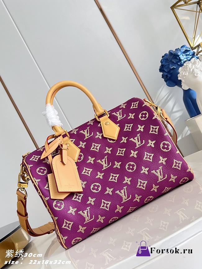 Fortok Louis Vuitton Speedy P9 Bandoulière 30 bag Purple 22 x 18 x 32cm - 1