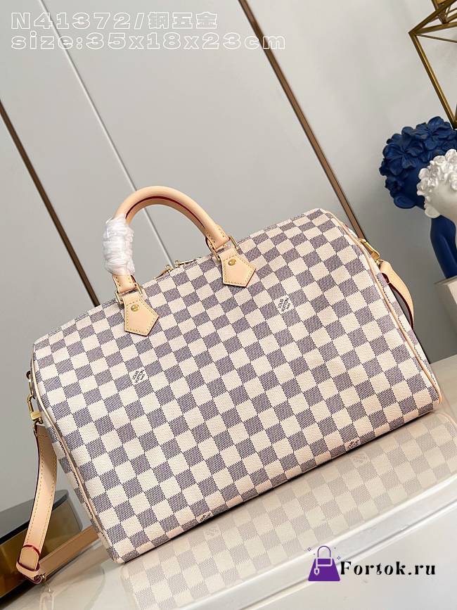 Fortok Louis Vuitton Speedy Bandoulière 35 bag Damier Azur canvas 23 x 18 x 35cm - 1