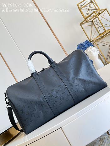 Fortok Louis Vuitton Keepall Bandoulière Duffel Black 27 x 20 x 45cm