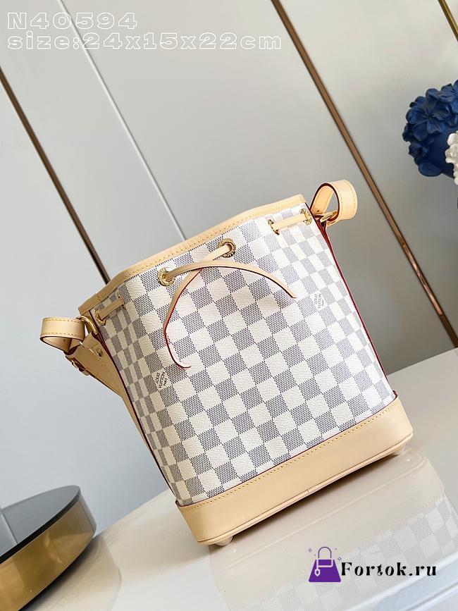 Fortok Louis Vuitton Noé bucket bag Damier Azur canvas 24 x 15 x 22cm - 1