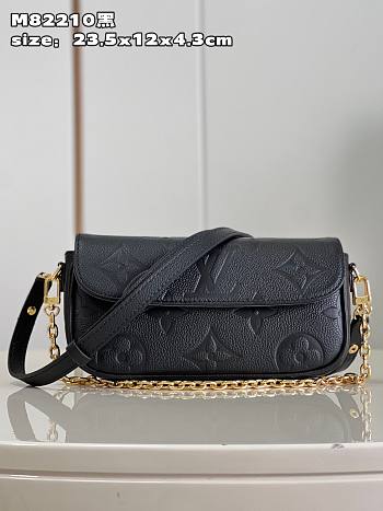 Fortok Louis Vuitton Wallet On Chain Ivy bag Black 23.5 x 12 x 4.3cm