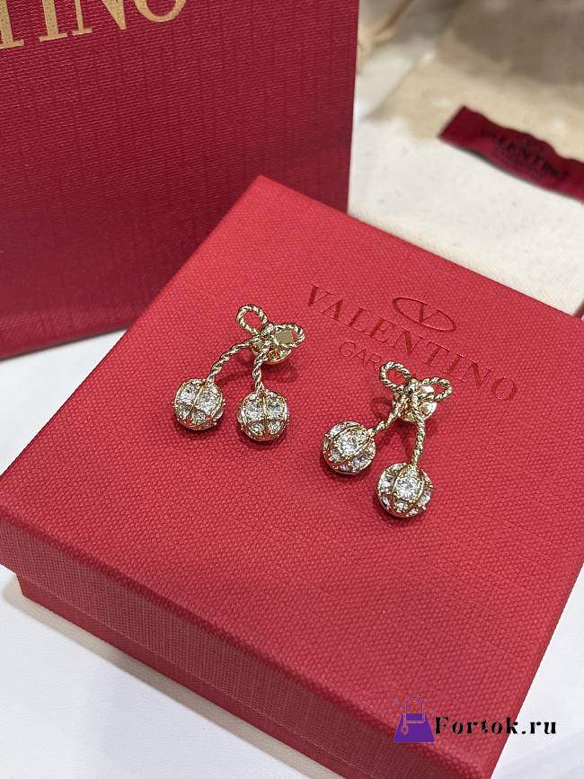 Fortok Valentino Garavani Cherryfic Metalic Earrings - 1