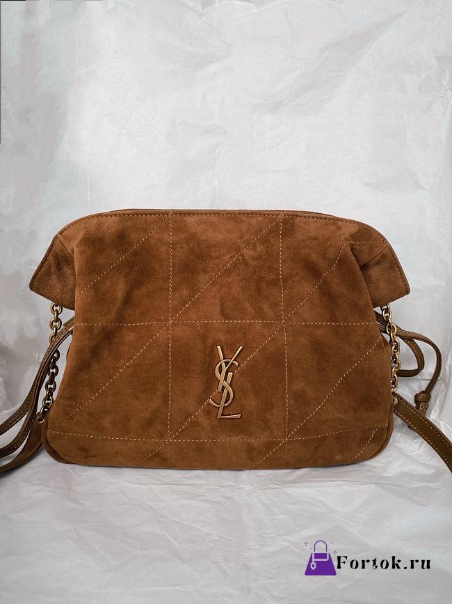 Fortok Saint Laurent Jamie bag Suede Brown 26×18×12.5cm - 1