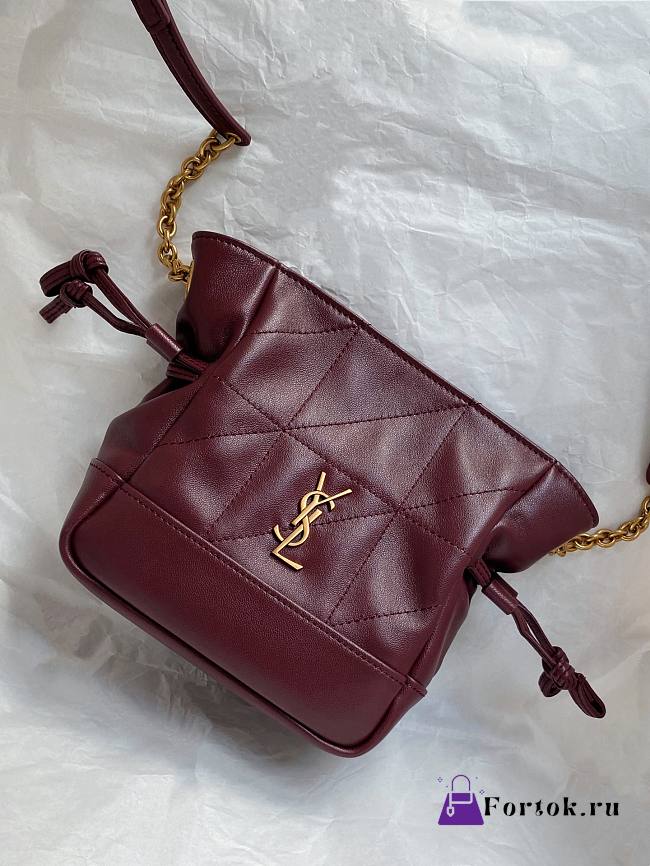 Fortok Saint Laurent Jamie mini bag Burgundy 14.5×15.5×8cm - 1