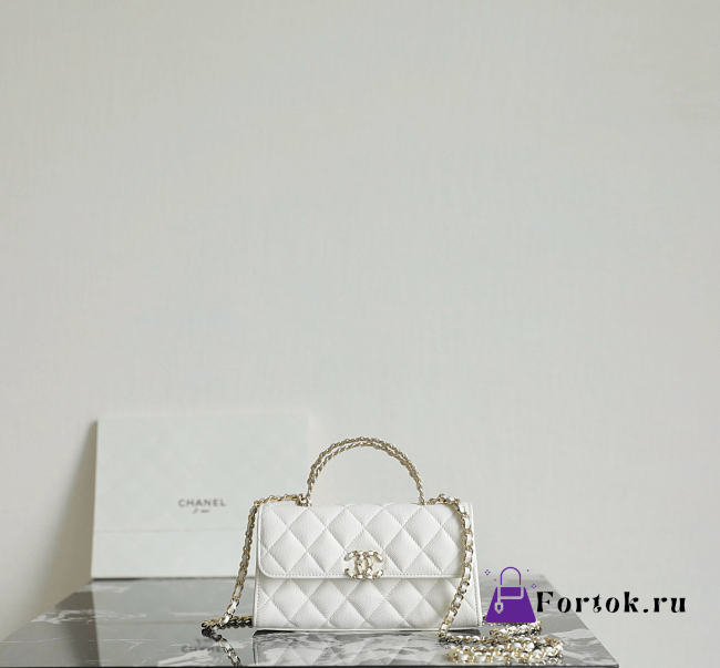 Fortok Chanel Mni Kelly Trendy CC Handle White 10 x 18 x 4.5cm - 1