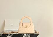 Fortok Chanel Kelly Bag Patent Leather Beige 13x19x7cm - 1