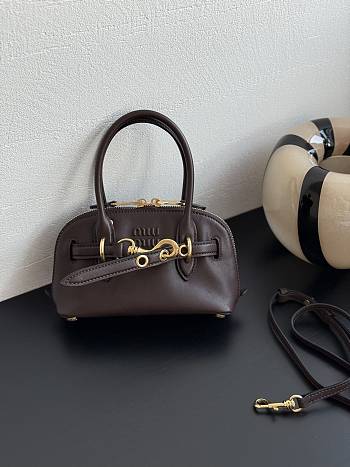 Fortok Miu Miu Aventure nappa leather Chocolate Brown 21×8×13cm