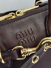 Fortok Miu Miu Aventure nappa leather Chocolate Brown 21×8×13cm - 6