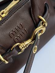 Fortok Miu Miu Aventure nappa leather Chocolate Brown 21×8×13cm - 4