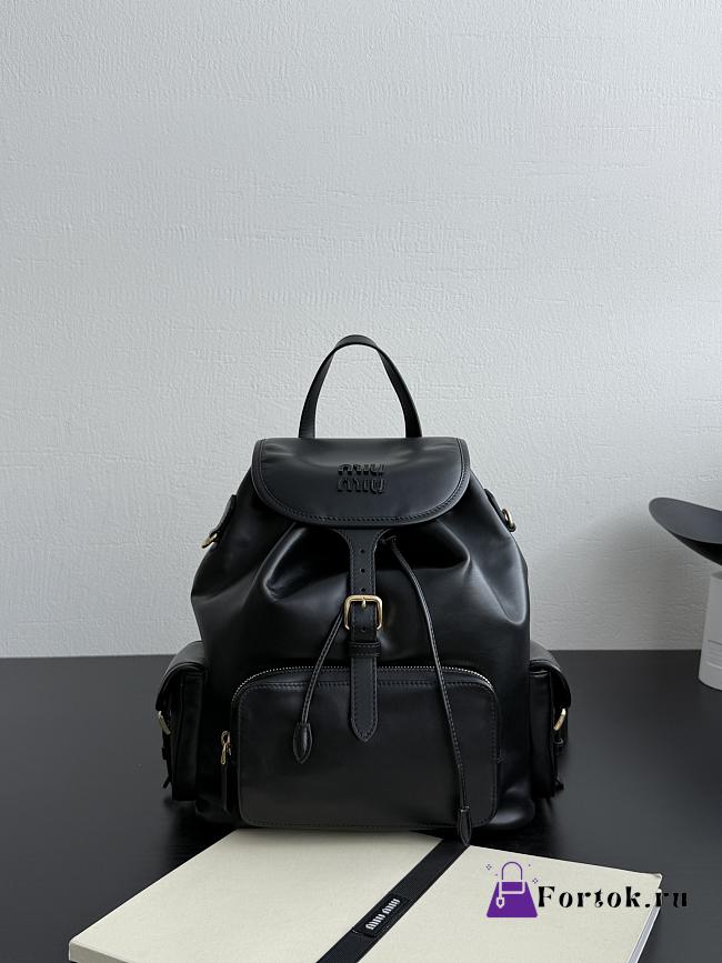 Fortok Miu Miu leather backpack Black 29.5x25x12.5cm - 1