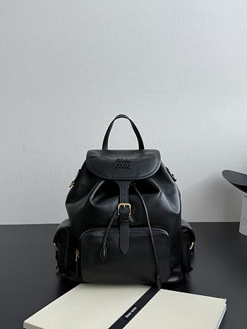 Fortok Miu Miu leather backpack Black 29.5x25x12.5cm