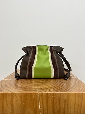 Fortok Loewe Flamenco clutch bag Green Mix 30~24.5~10.5CM