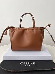 Fortok Celine Cabas Drawstring Cuir Triomphe Tan 22×17×15 cm - 3