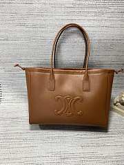 Fortok Celine Cabas Drawstring Cuir Triomphe tote Brown 44 X 28 X 18cm - 1