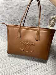 Fortok Celine Cabas Drawstring Cuir Triomphe tote Brown 44 X 28 X 18cm - 4